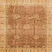 Square Abstract Orange Oriental Rug, abs3889