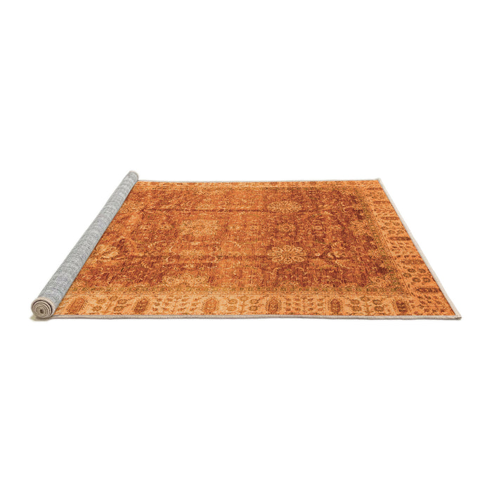 Sideview of Machine Washable Oriental Orange Traditional Area Rugs, wshabs3889org