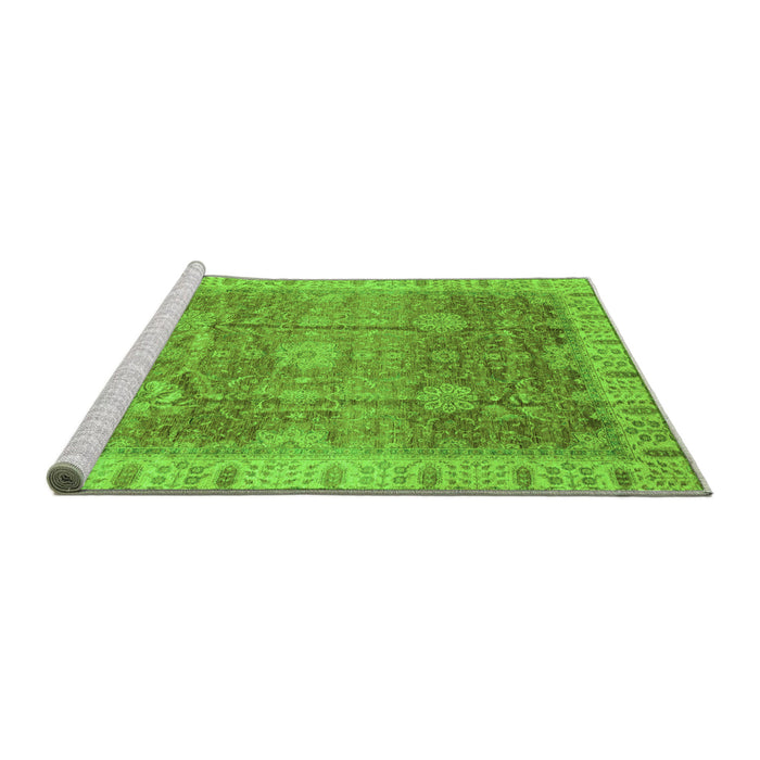 Sideview of Machine Washable Oriental Green Traditional Area Rugs, wshabs3889grn