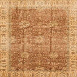 Square Machine Washable Abstract Orange Rug, wshabs3889