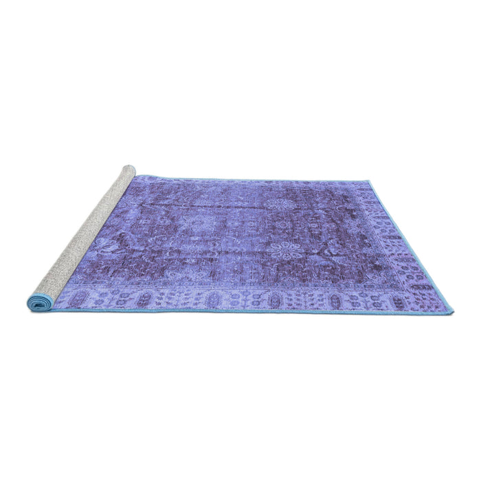 Sideview of Machine Washable Oriental Blue Traditional Rug, wshabs3889blu