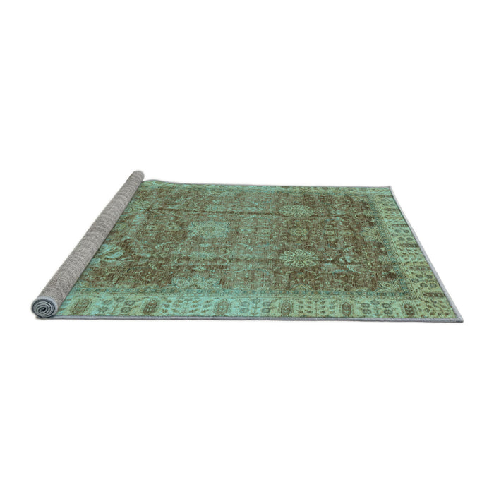 Sideview of Machine Washable Oriental Light Blue Traditional Rug, wshabs3889lblu