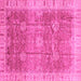 Square Oriental Pink Traditional Rug, abs3889pnk