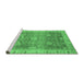 Sideview of Machine Washable Oriental Emerald Green Traditional Area Rugs, wshabs3889emgrn