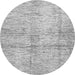 Round Abstract Gray Modern Rug, abs388gry