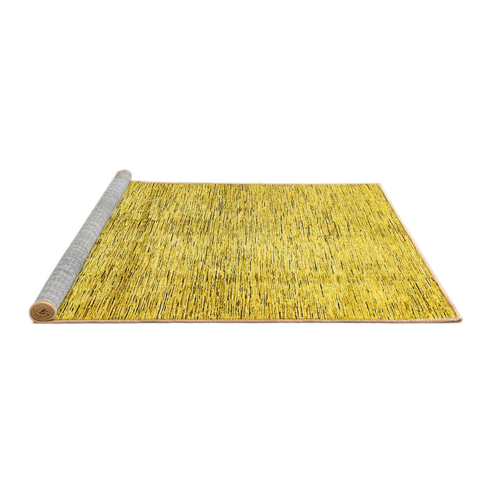 Sideview of Machine Washable Abstract Yellow Modern Rug, wshabs388yw
