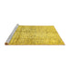 Sideview of Machine Washable Abstract Yellow Modern Rug, wshabs388yw