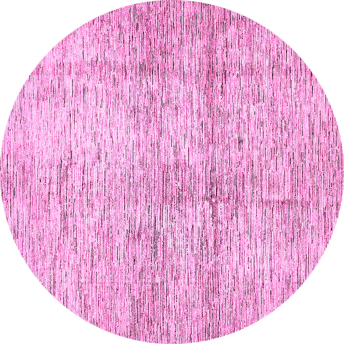 Round Machine Washable Abstract Pink Modern Rug, wshabs388pnk