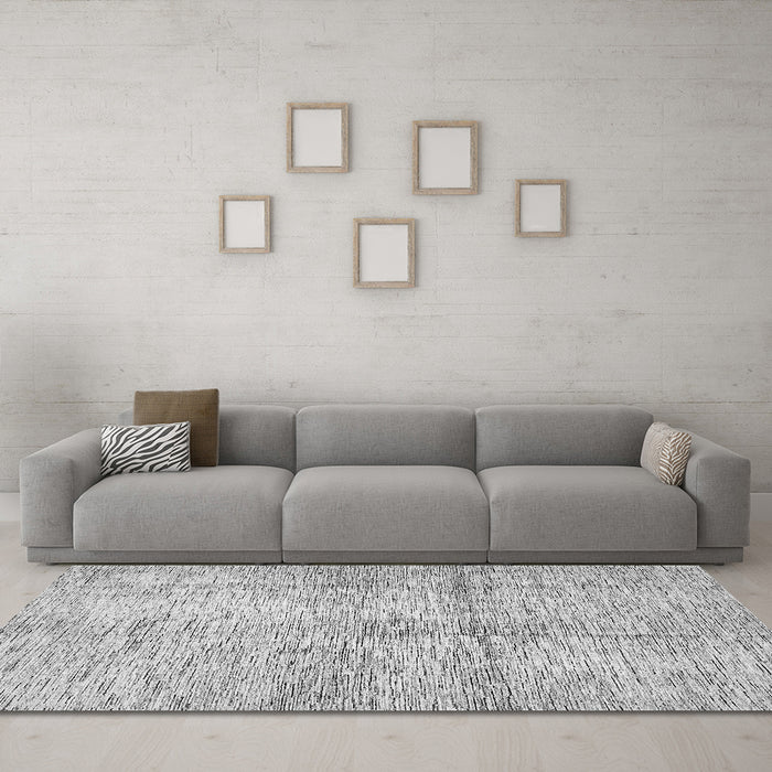 Machine Washable Abstract Gray Modern Rug in a Living Room,, wshabs388gry