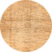 Round Abstract Orange Modern Rug, abs388org