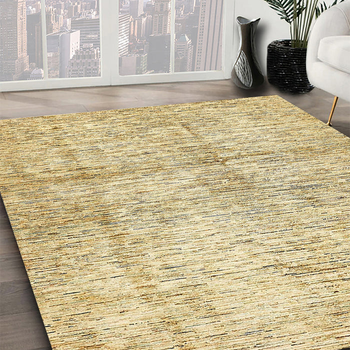 Abstract Sun Yellow Modern Rug in Family Room, abs388