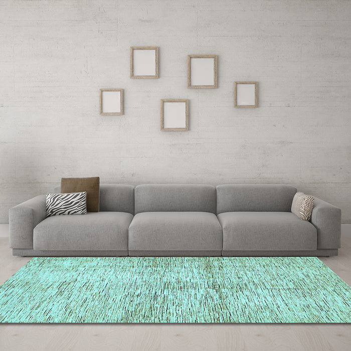 Machine Washable Abstract Light Blue Modern Rug in a Living Room, wshabs388lblu