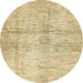 Round Machine Washable Abstract Sun Yellow Rug, wshabs388