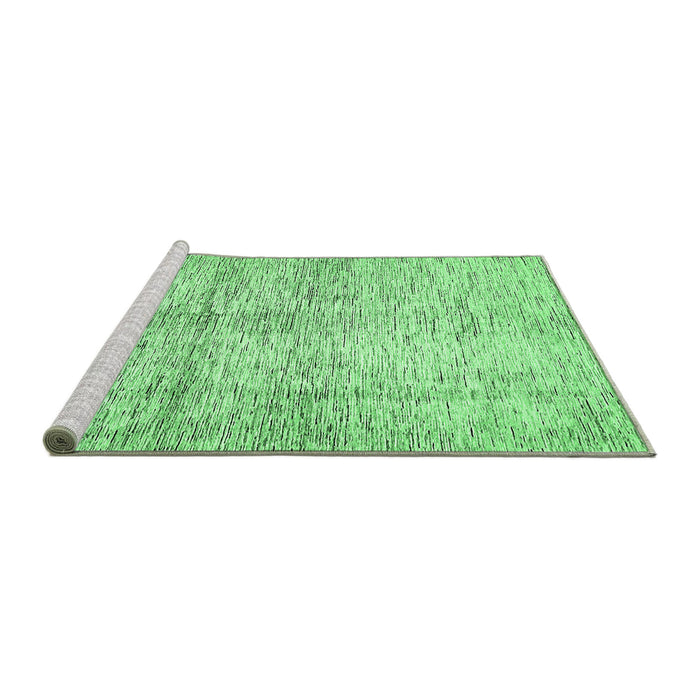 Sideview of Machine Washable Abstract Emerald Green Modern Area Rugs, wshabs388emgrn