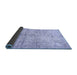 Sideview of Abstract Blue Modern Rug, abs388blu