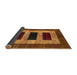 Sideview of Abstract Saffron Red Modern Rug, abs389