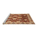 Sideview of Machine Washable Abstract Red Rug, wshabs3890