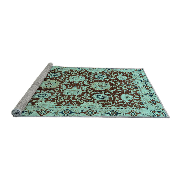 Sideview of Machine Washable Abstract Light Blue Modern Rug, wshabs3890lblu