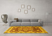 Machine Washable Abstract Yellow Modern Rug in a Living Room, wshabs3890yw