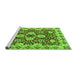 Sideview of Machine Washable Abstract Green Modern Area Rugs, wshabs3890grn