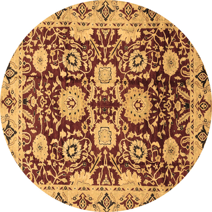 Round Abstract Brown Modern Rug, abs3890brn