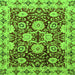 Square Machine Washable Abstract Green Modern Area Rugs, wshabs3890grn