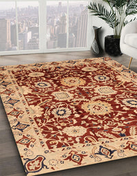 Abstract Red Modern Rug, abs3890