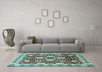 Machine Washable Abstract Light Blue Modern Rug, wshabs3890lblu