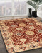 Abstract Red Modern Rug in Family Room, abs3890