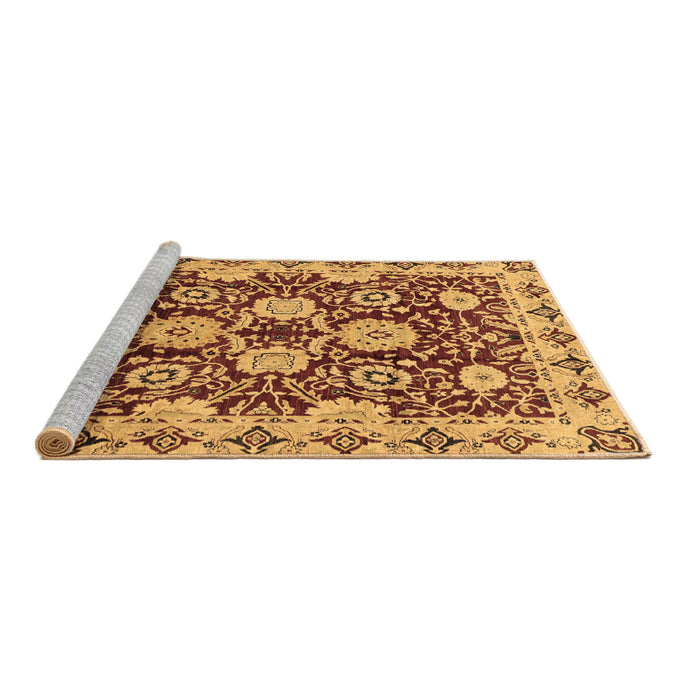 Sideview of Machine Washable Abstract Brown Modern Rug, wshabs3890brn