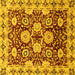 Square Machine Washable Abstract Yellow Modern Rug, wshabs3890yw