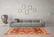 Machine Washable Abstract Orange Modern Area Rugs in a Living Room, wshabs3890org