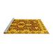 Sideview of Machine Washable Abstract Yellow Modern Rug, wshabs3890yw