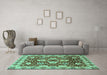 Machine Washable Abstract Turquoise Modern Area Rugs in a Living Room,, wshabs3890turq