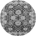 Round Abstract Gray Modern Rug, abs3890gry