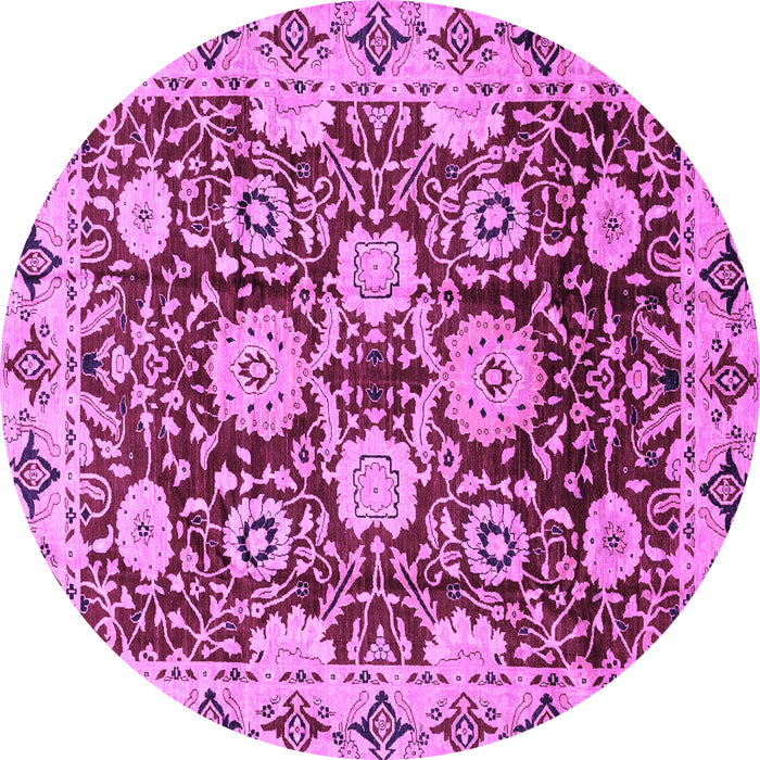 Round Abstract Purple Modern Rug, abs3890pur