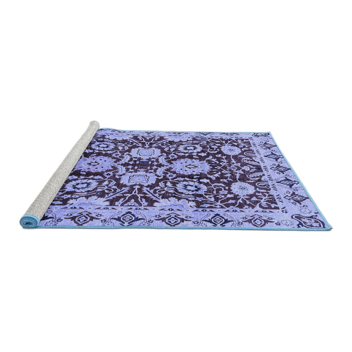 Sideview of Machine Washable Abstract Blue Modern Rug, wshabs3890blu