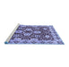 Sideview of Machine Washable Abstract Blue Modern Rug, wshabs3890blu