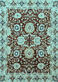 Abstract Light Blue Modern Rug, abs3890lblu