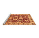 Sideview of Machine Washable Abstract Orange Modern Area Rugs, wshabs3890org