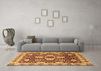 Machine Washable Abstract Brown Modern Rug, wshabs3890brn