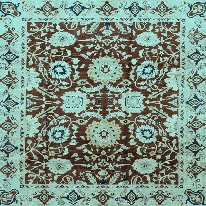 Square Abstract Light Blue Modern Rug, abs3890lblu