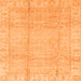 Square Machine Washable Oriental Orange Traditional Area Rugs, wshabs3891org