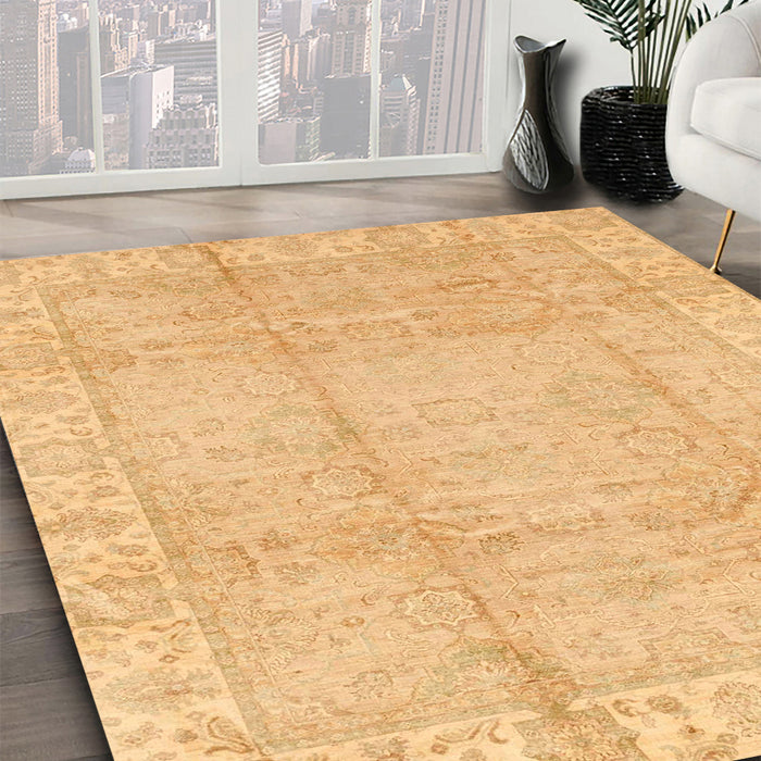 Machine Washable Abstract Orange Rug in a Family Room, wshabs3891