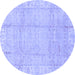 Round Oriental Blue Traditional Rug, abs3891blu