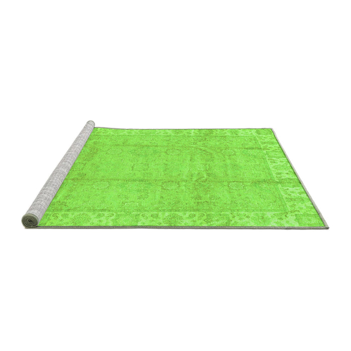 Sideview of Machine Washable Oriental Green Traditional Area Rugs, wshabs3891grn