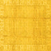 Square Machine Washable Oriental Yellow Traditional Rug, wshabs3891yw