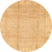 Round Abstract Orange Oriental Rug, abs3891