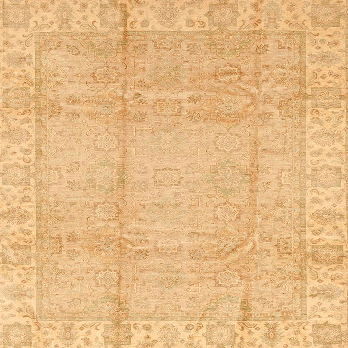 Square Abstract Orange Oriental Rug, abs3891