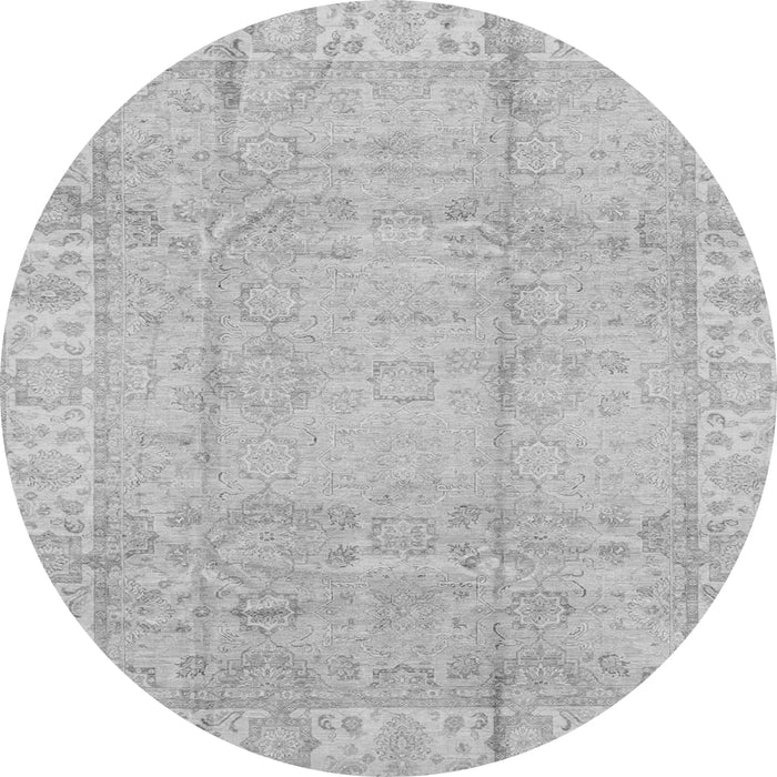 Round Oriental Gray Traditional Rug, abs3891gry